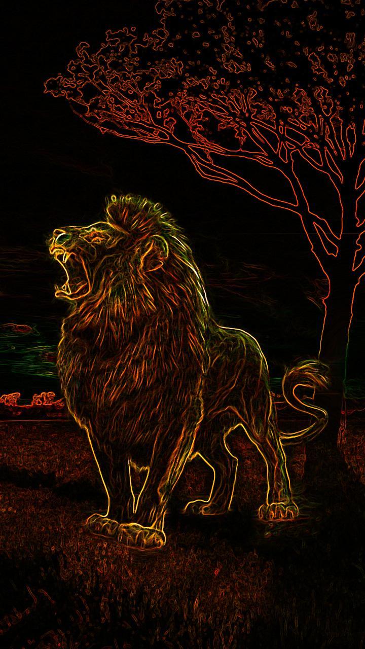 Cool Neon Lion Wallpaper Free Cool Neon Lion Background