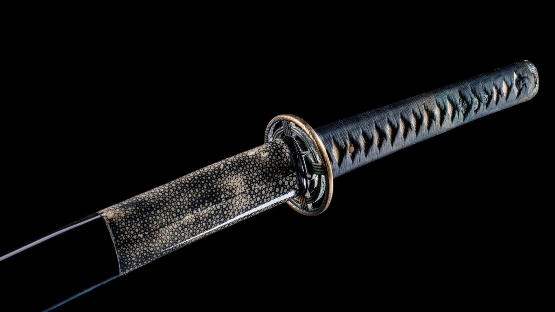 Japanese Swords Ninja Katana On Black Background Sword Wallpaper HD HD Wallpaper
