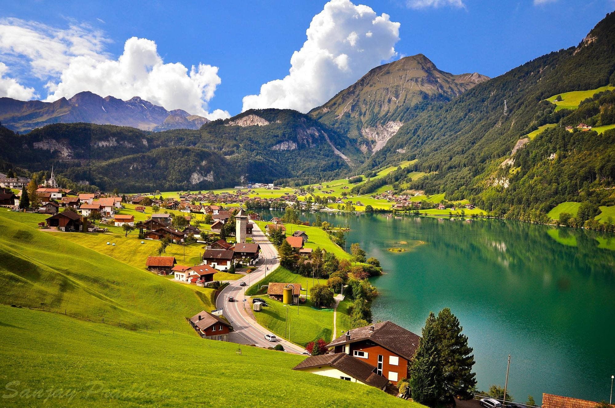 Switzerland Lungern landscape nature beauty amazing mountain sky wallpaperx1328