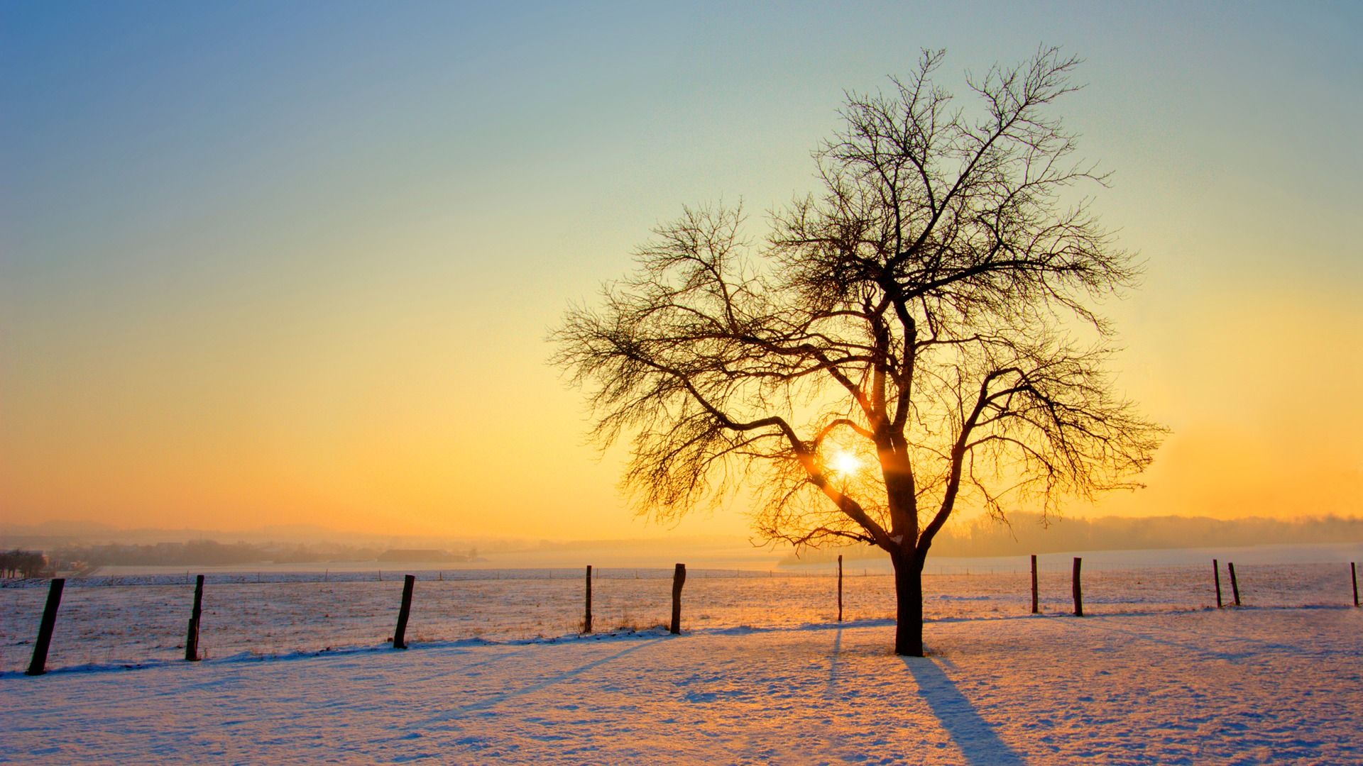 Winter Sunset HD Wallpaperx1080