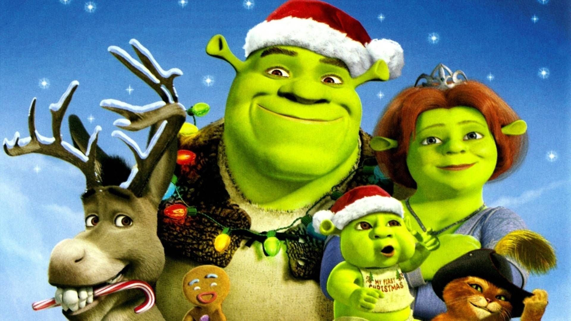 Shrek the Halls (Wallpaper) movies Wallpaper. Animated christmas movies, Christmas movie characters, Animated movies for kids