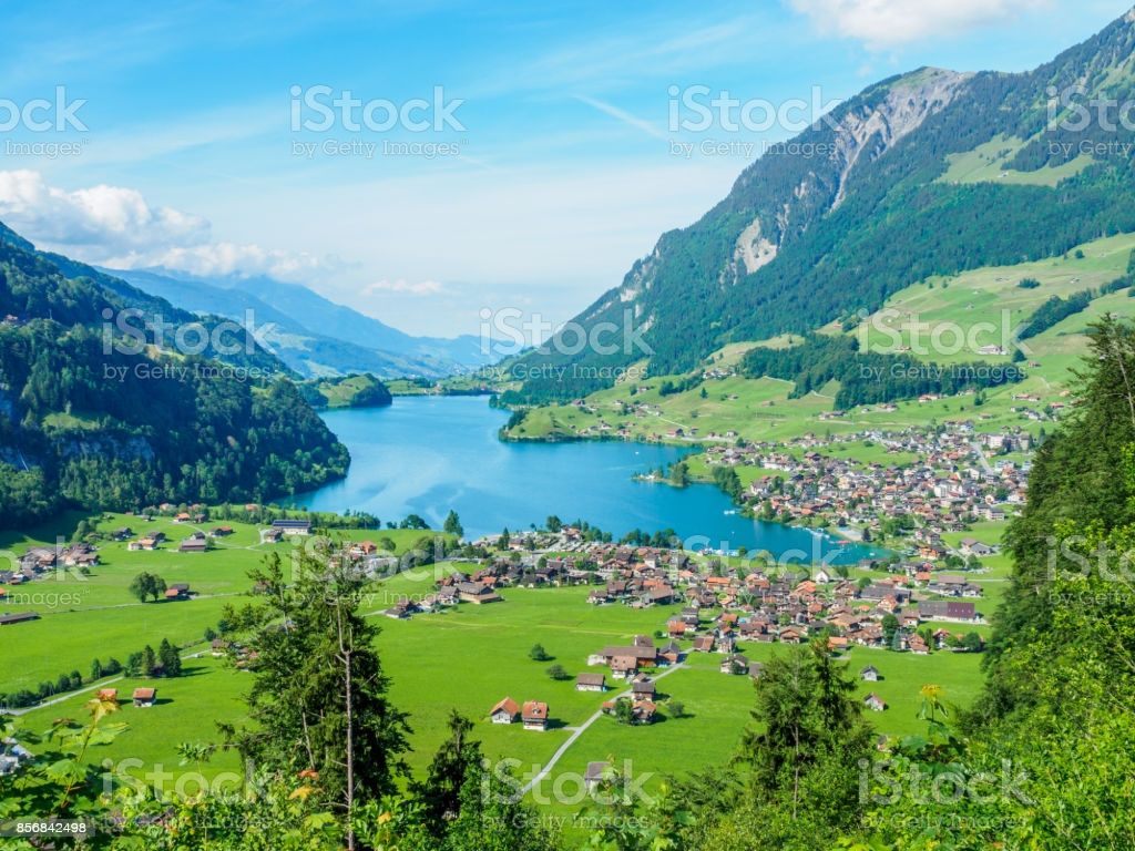 Beautiful Lake Lungern And Village From Brunig Pass Switzerland Image Now