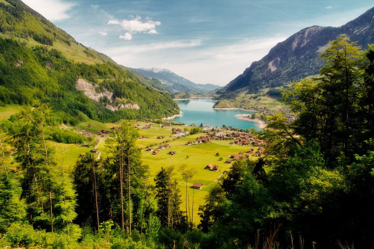 Lake Lungern, Switzerland. Alps, Switzerland travel, Beautiful mountains