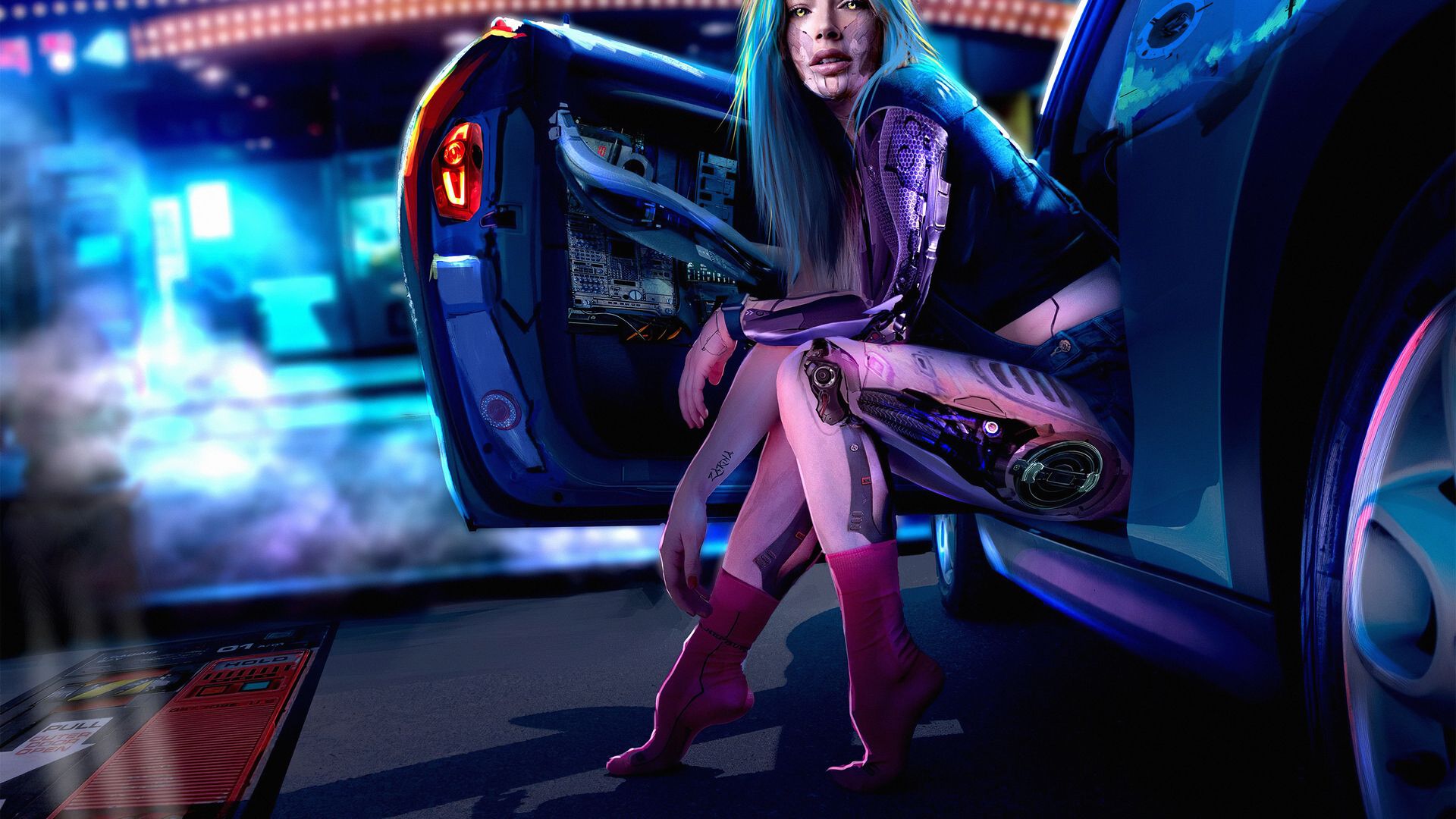 Cyberpunk Girl With Car4k Laptop Full HD 1080P HD 4k Wallpaper, Image, Background, Photo and Picture