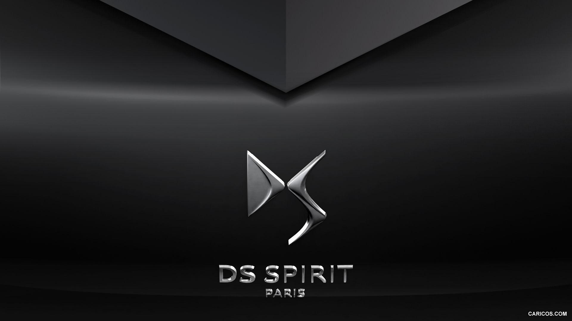 DS logo, silver logo, gray carbon fiber background, DS metal emblem, DS,  cars brands, HD wallpaper