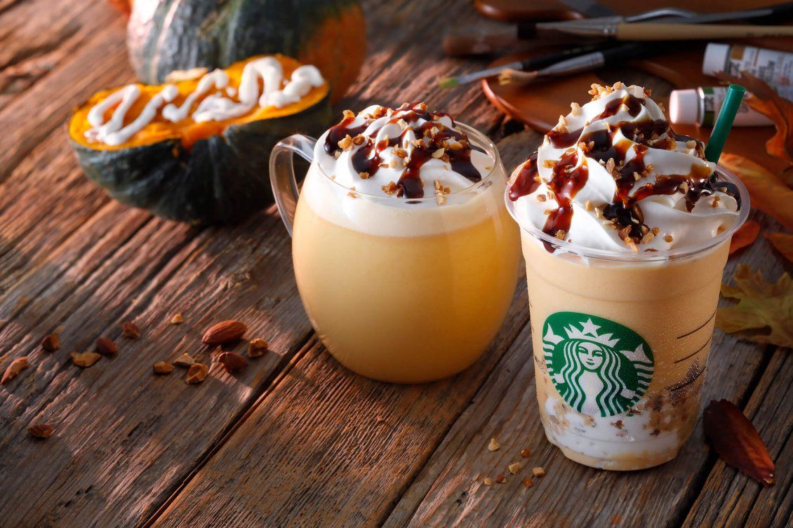 Starbucks drink in a cold Autumn day