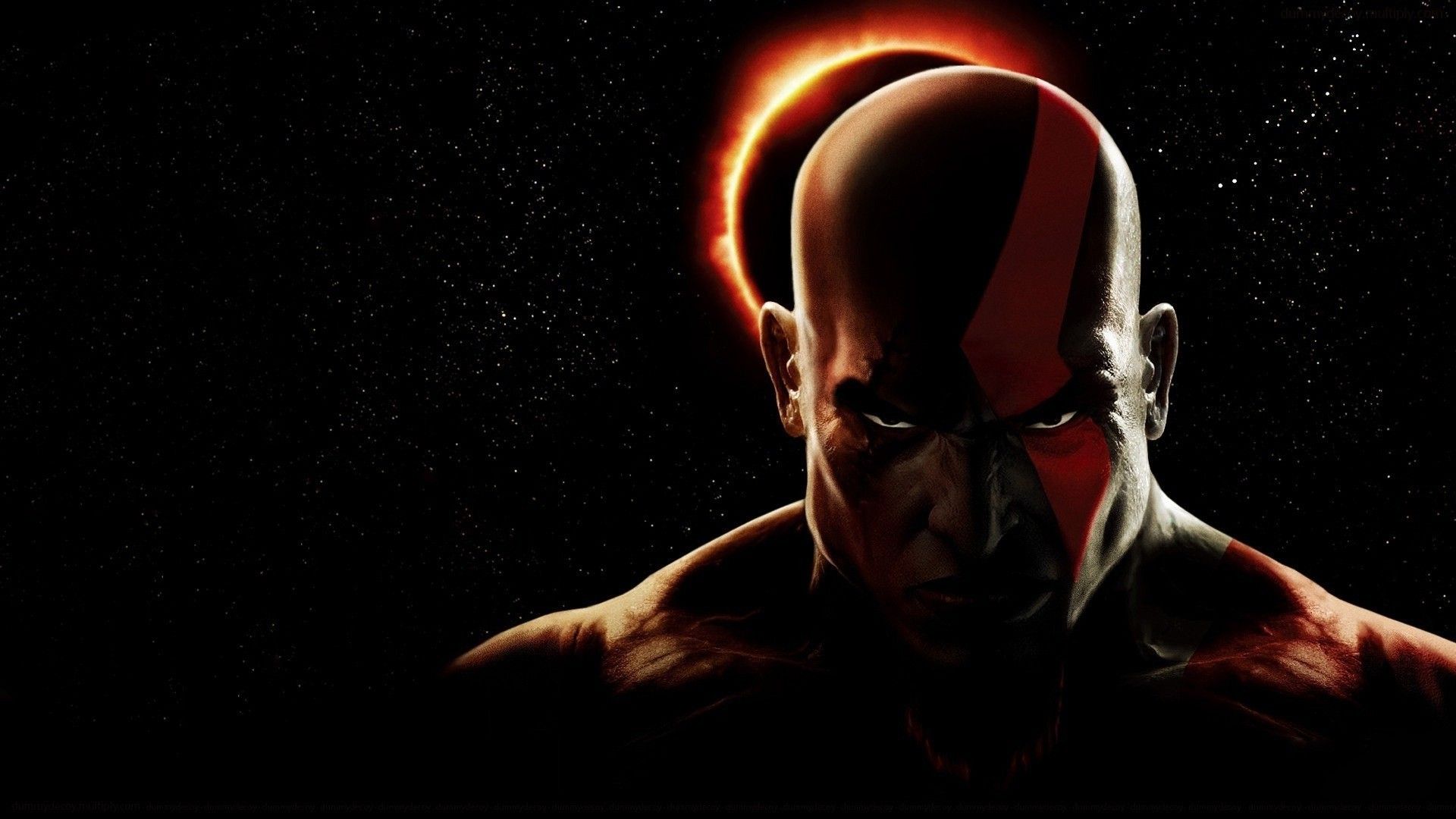 god of war kratos face wallpaper