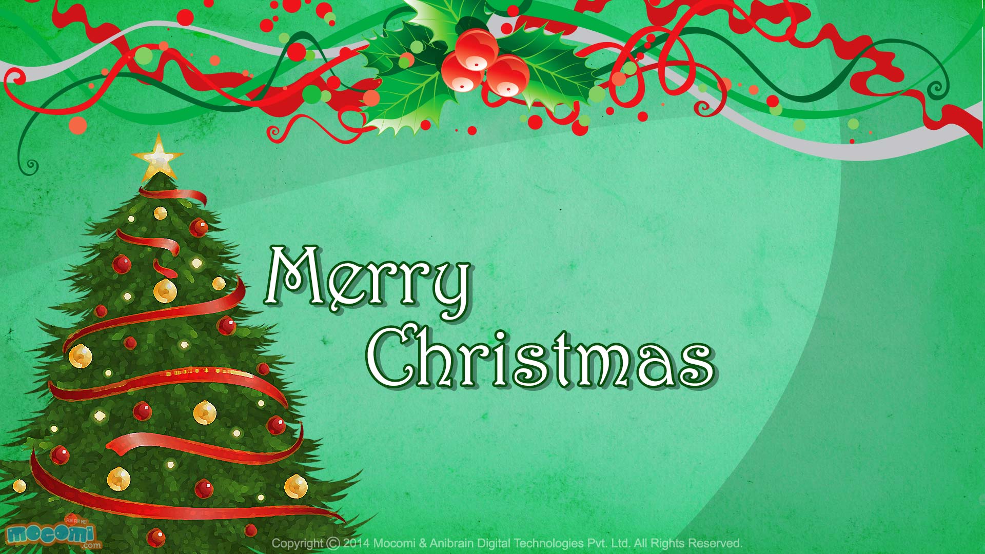 Merry Christmas- Holly Wallpaper for Kids