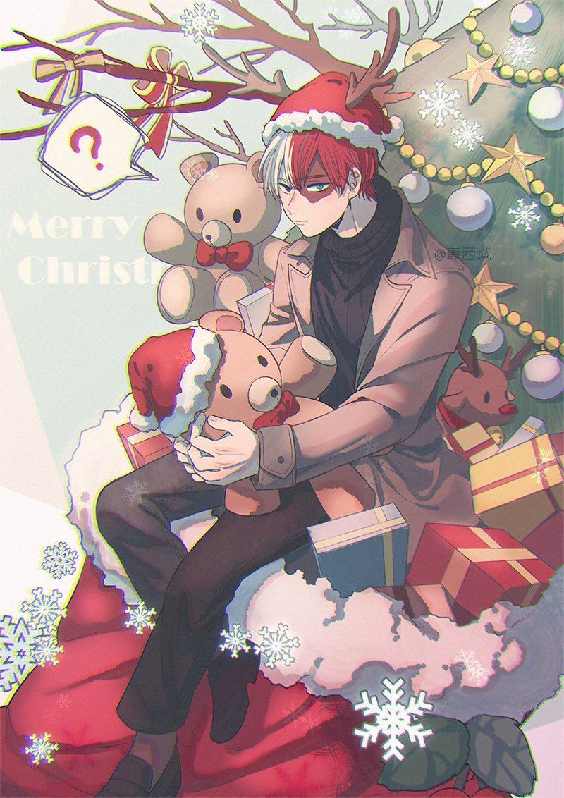 Character: Todoroki Shouto (Merry Christmas). Hero, Anime christmas, Hero wallpaper