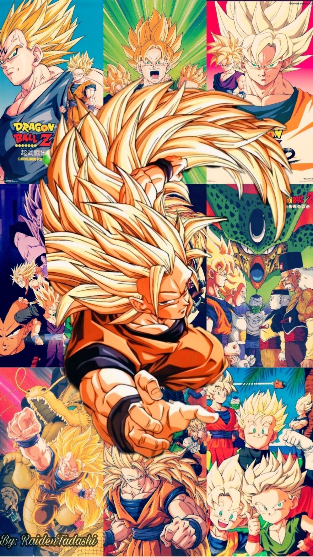 Dragon Ball wallpaper (with posters from 90's in background) made by RaidenTadashi. Mangá dragon ball, Desenhos dragonball, Goku desenho