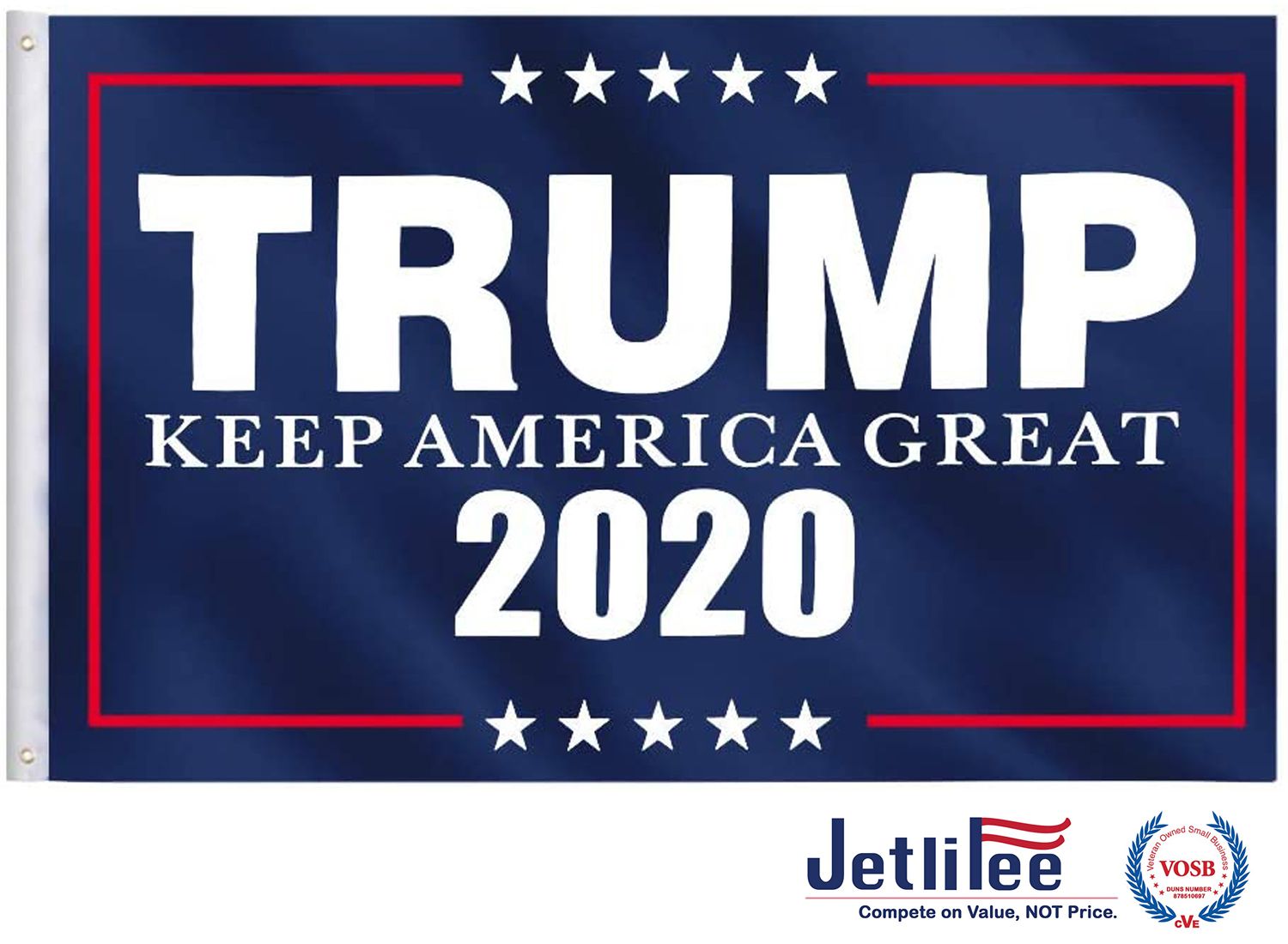 Jetlifee -Donald Trump Flag 3X5 Foot Ft Donald Trump Flag for Proud President 2020 Keep America Great Flag with Brass Grommets