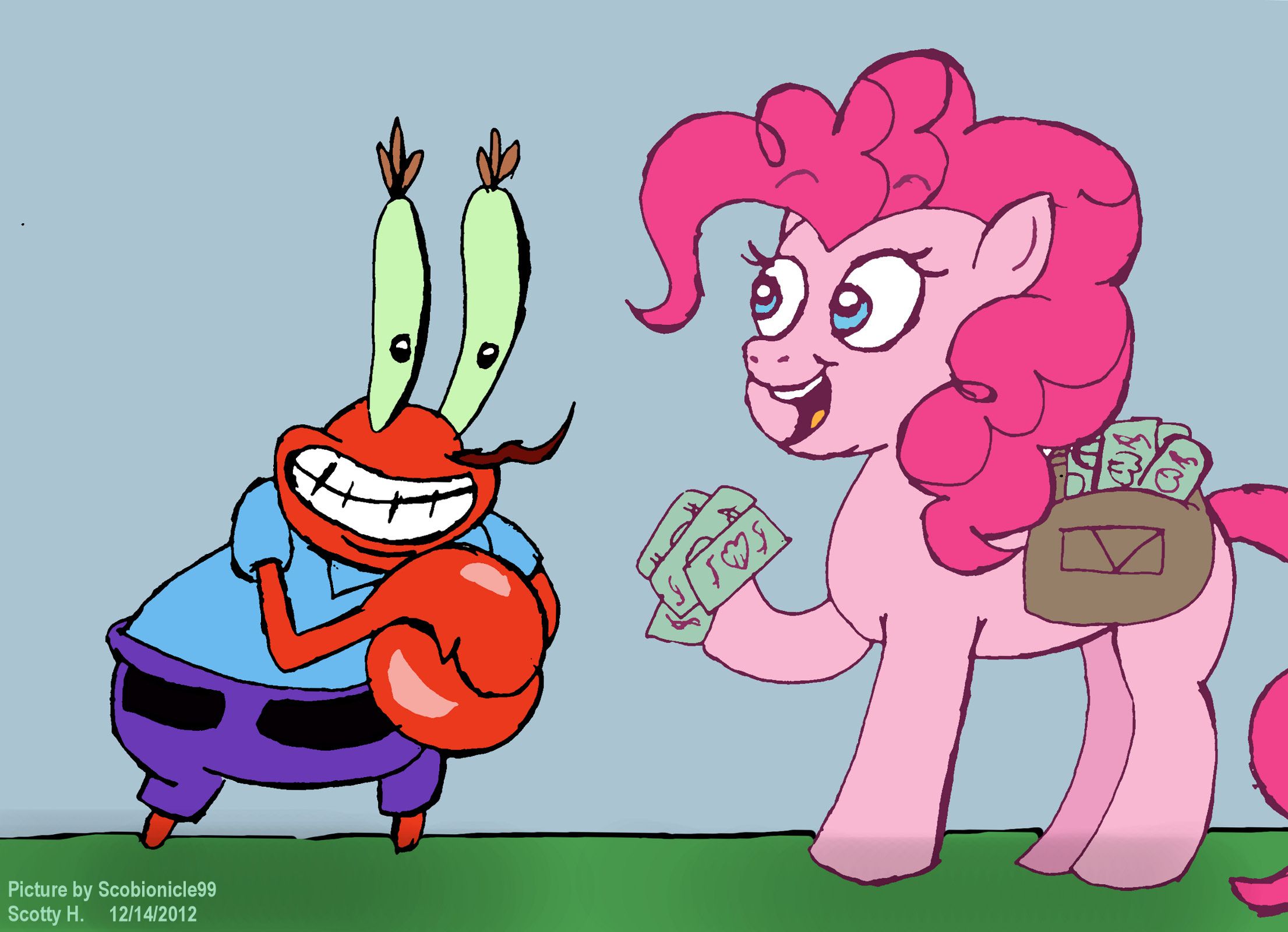 A Pony With Saddle Bag Full Of Money Pie Mr Krabs Wallpaper & Background Download
