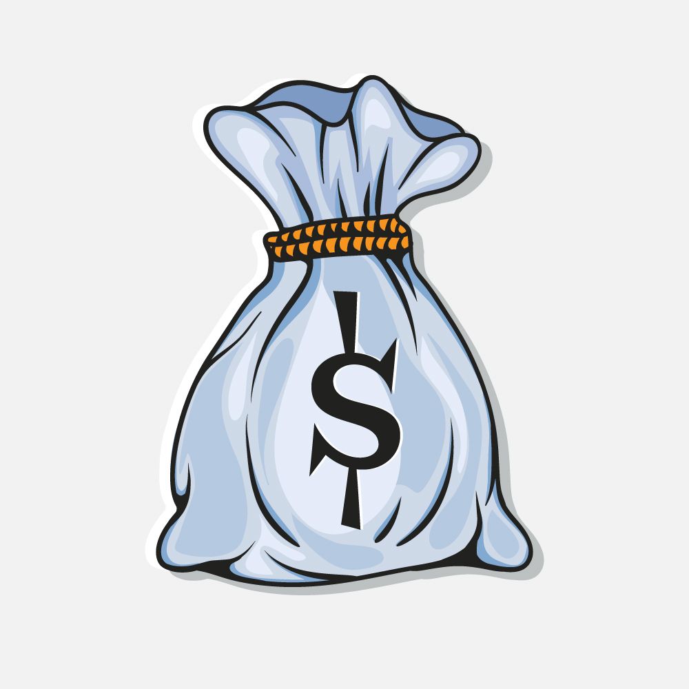 Free Vectors: Bag full with money