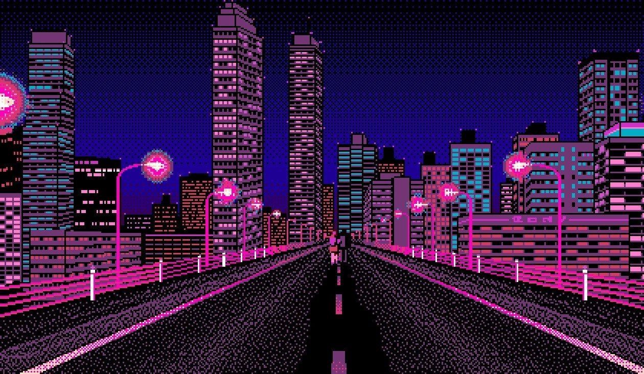 pixel city skyline de pantalla del ordenador portátil, Fondos de computadora, Fondos de pantalla en movimiento