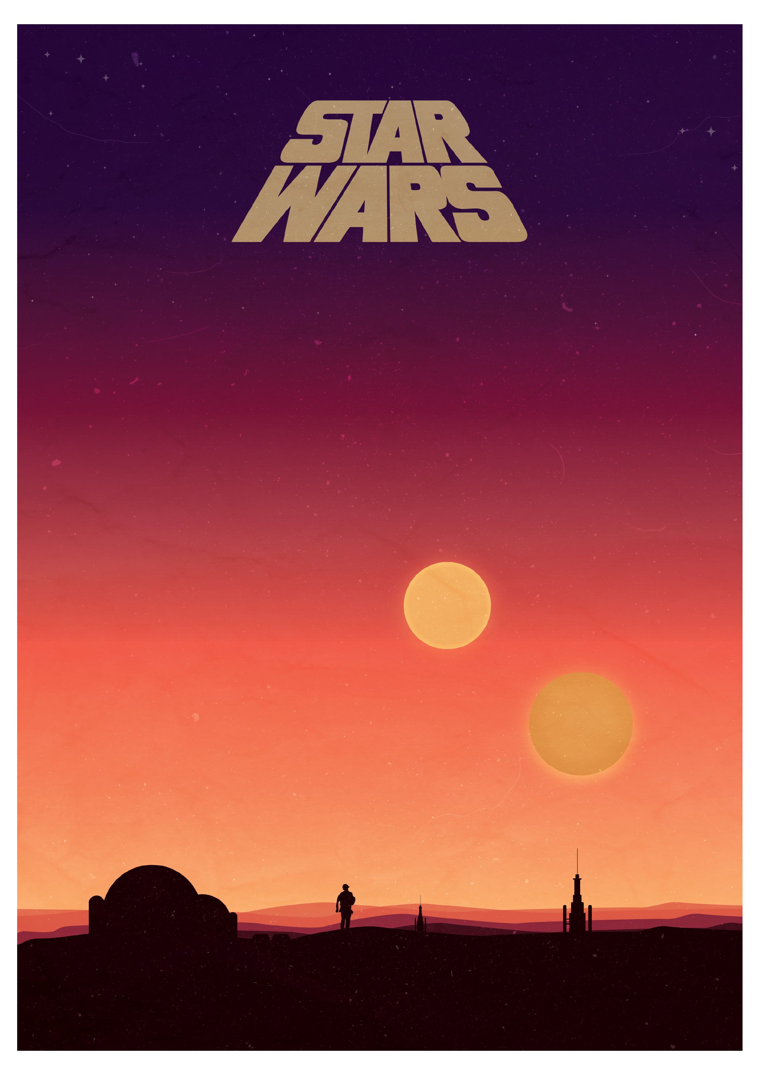 Star Wars Binary Sunset Poster i made this one the weekend, was super fun!. Star wars painting, Star wars background, Star wars wallpaper