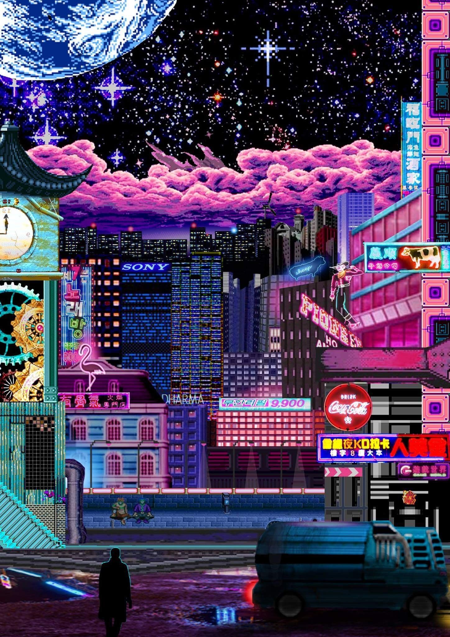 Retro City Pixel Wallpapers Wallpaper Cave