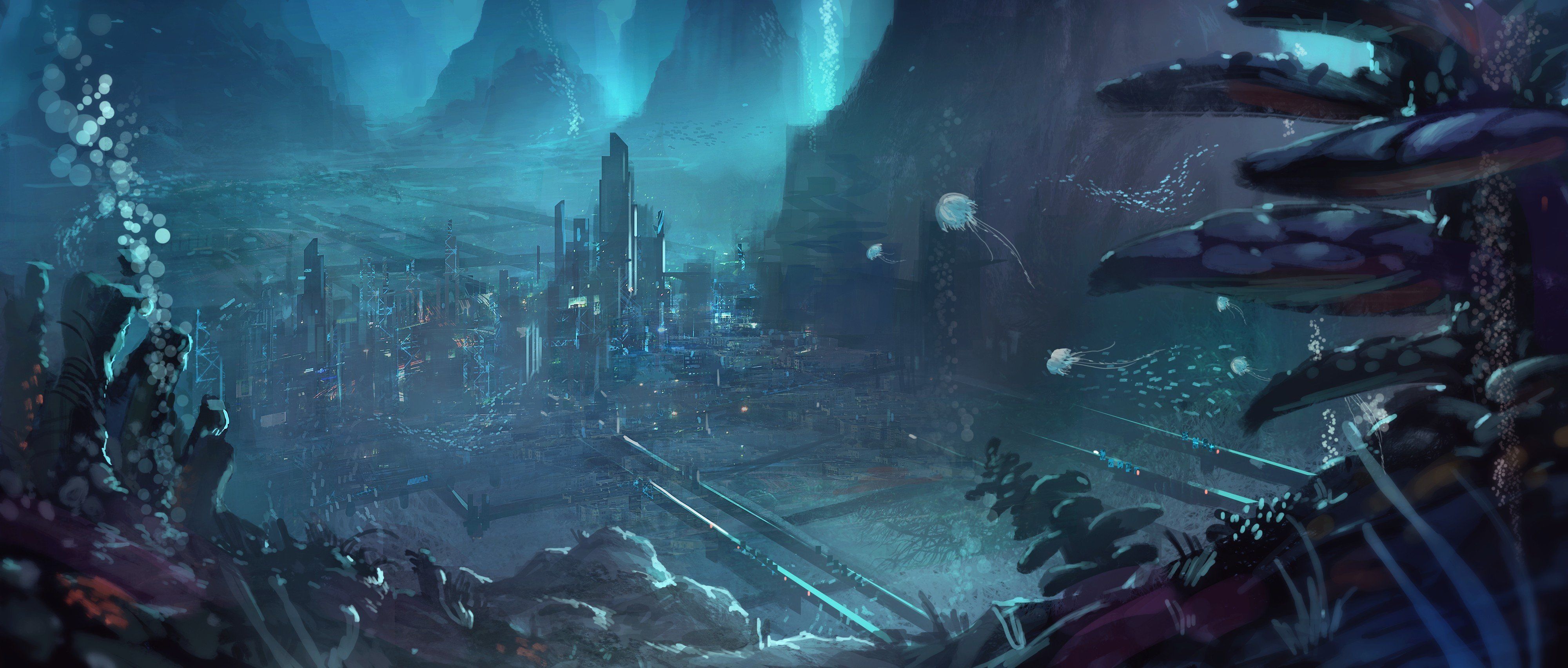 Background For Alien City 4K wallpaper