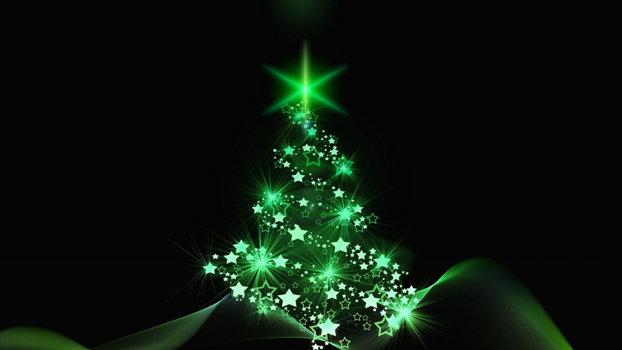 Download wallpaper 2048x1152 christmas tree, christmas, new year, art ultrawide monitor HD background