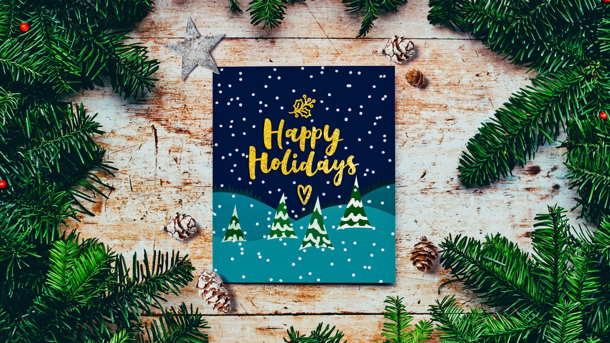 Download Happy holidays, Merry Christmas, Happy New Year, greetings, 2019 wallpaper, 2048x1152, Dual Wide, Widescreen