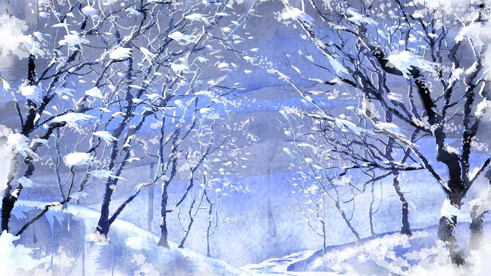 Wallpaper Snowflakes Winter Breeze Scenes 1920x1200 Desktop Background