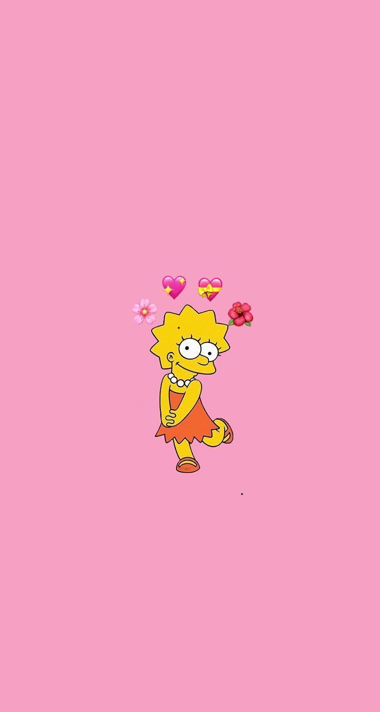Simpsons girl pink wallpaper background. Wallpaper iphone cute, Pink wallpaper design, Simpson wallpaper iphone