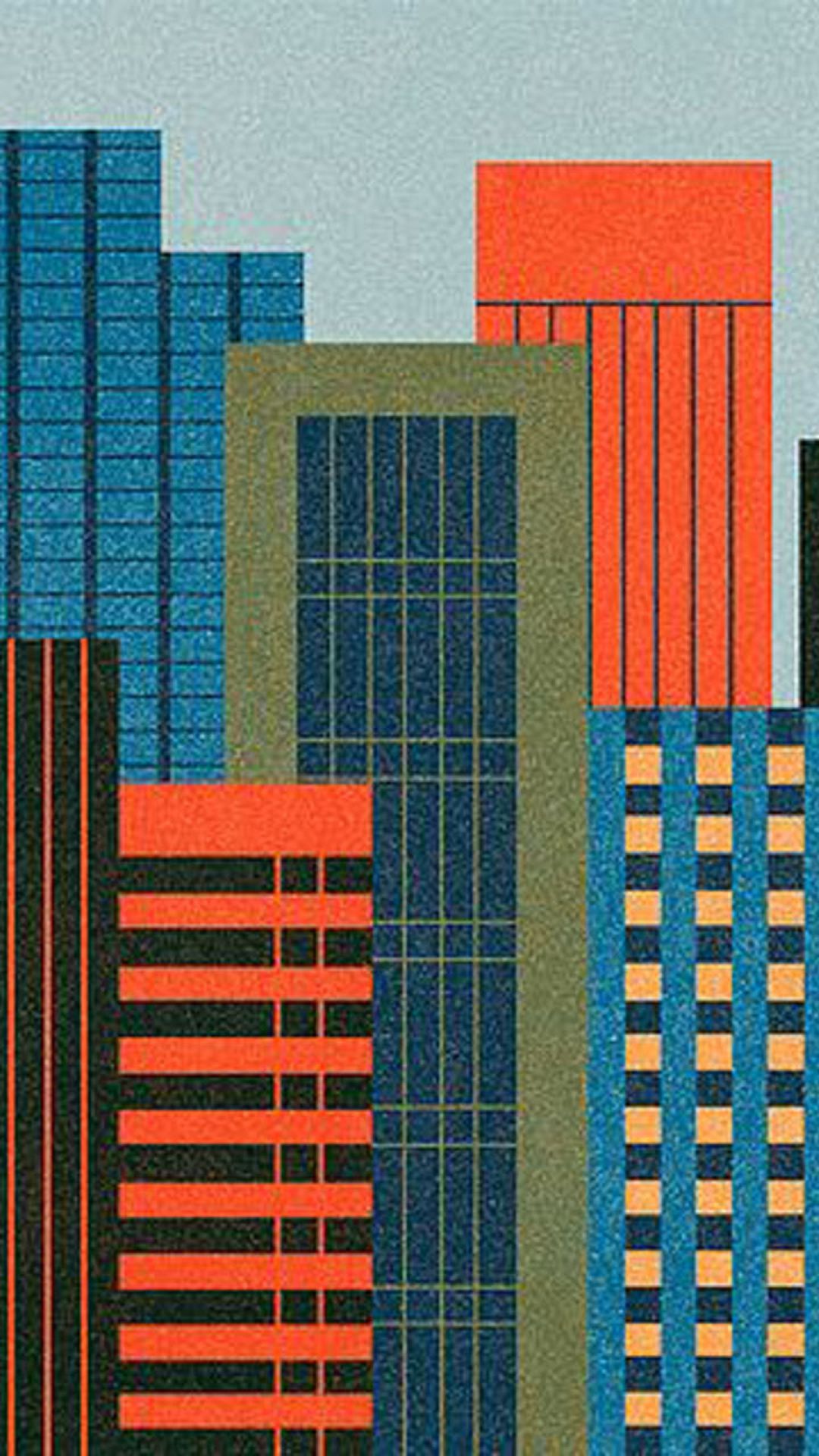 Minimalist City Buildings Drawing Android Wallpaper free download