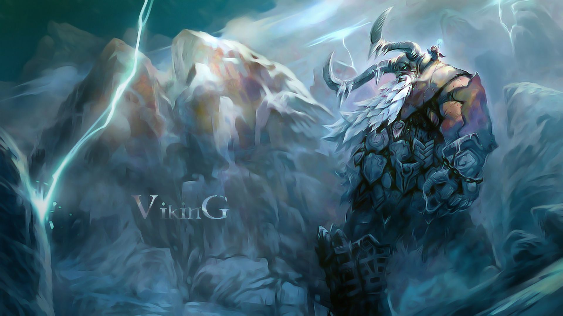 Viking in the mountains Desktop wallpaper 1680x1050