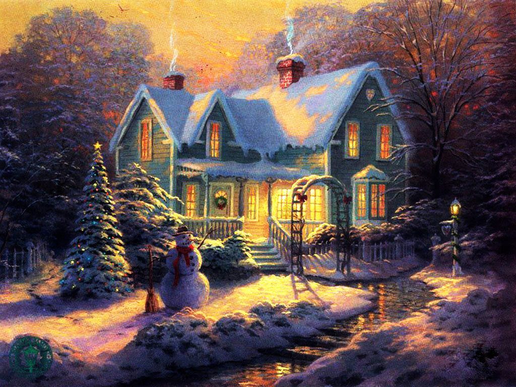 Evening Beautiful Cottage Christmas 024×768 Pixels. Cottage Wallpaper, Cottage Christmas, Christmas Wallpaper