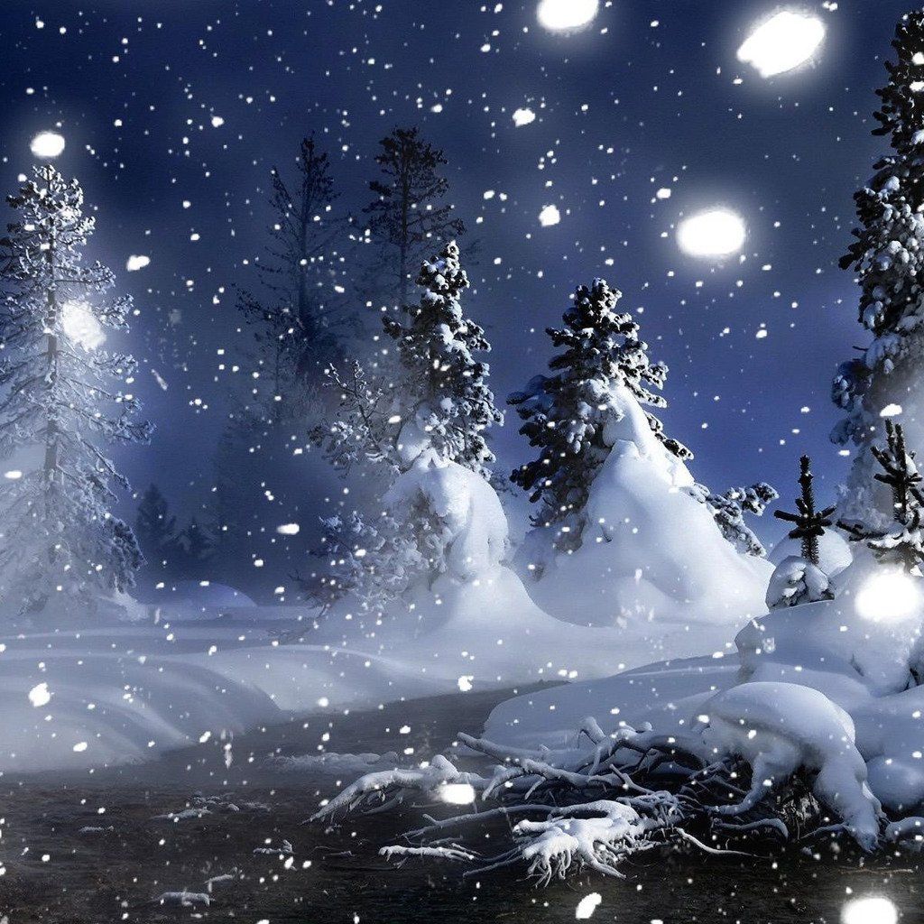 Snowy Night Wallpaper. Mùa đông