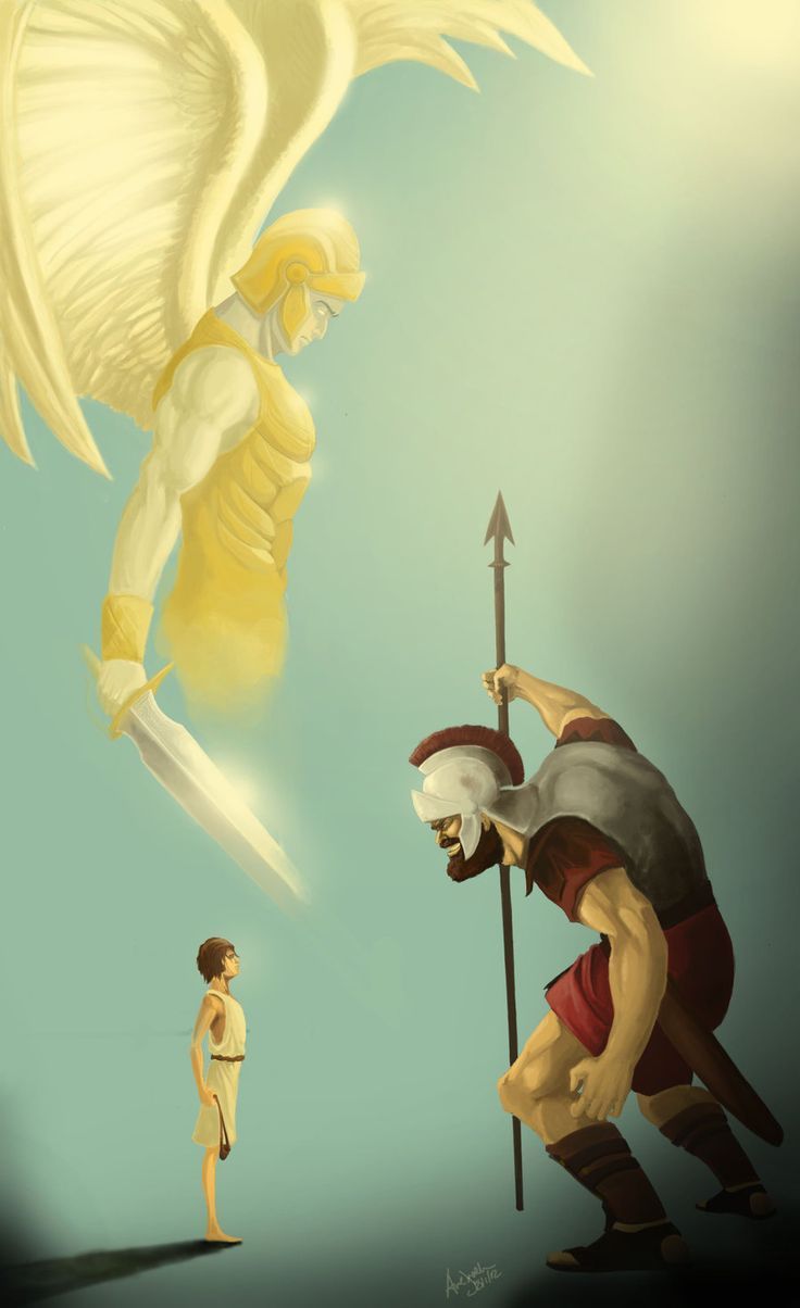 david and goliath picture with angel picture, Bible picture, Picture of jesus christ