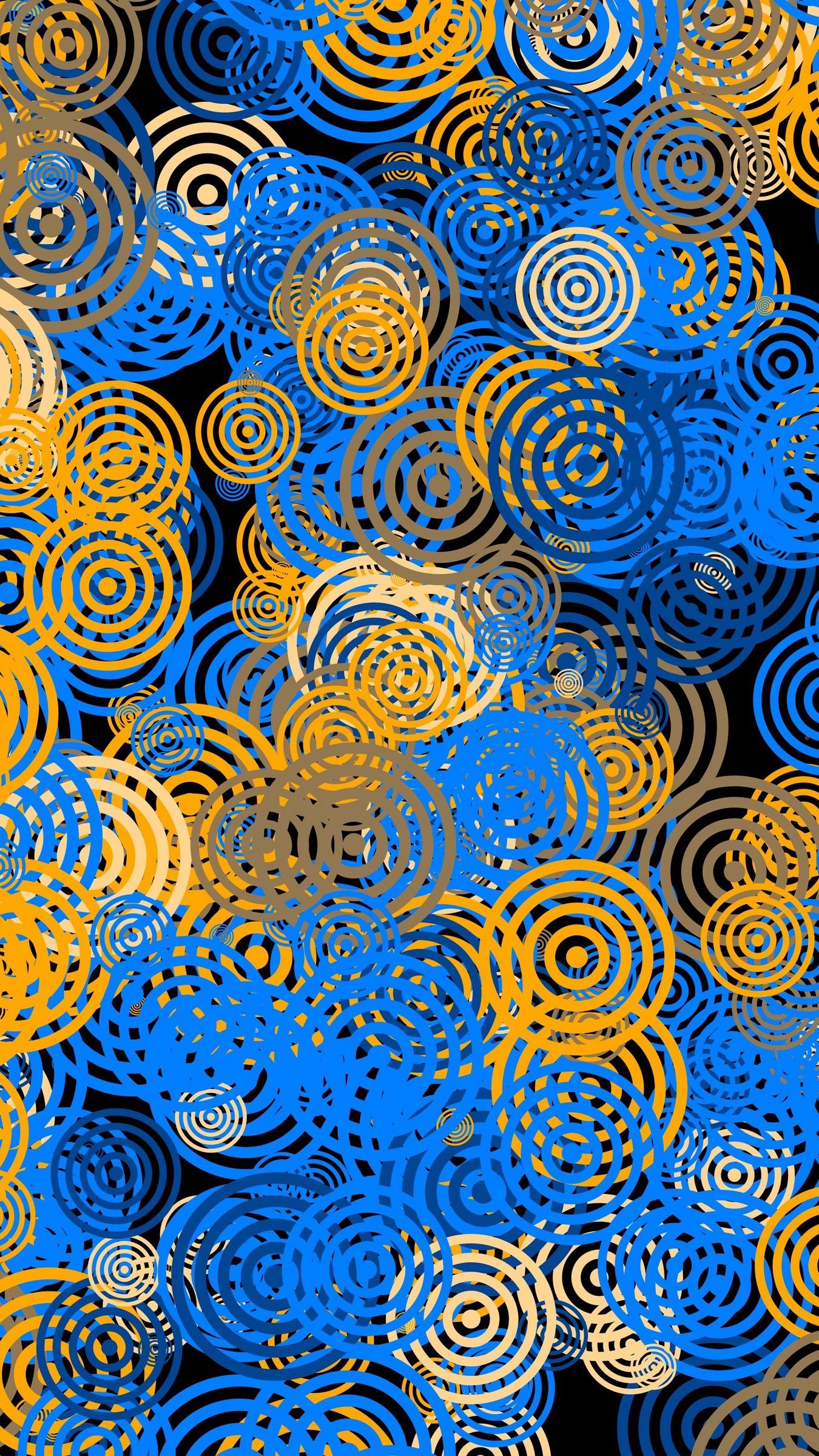 Download wallpaper 1350x2400 circles, patterns, texture, yellow, blue iphone 8+/7+/6s+/for parallax HD background