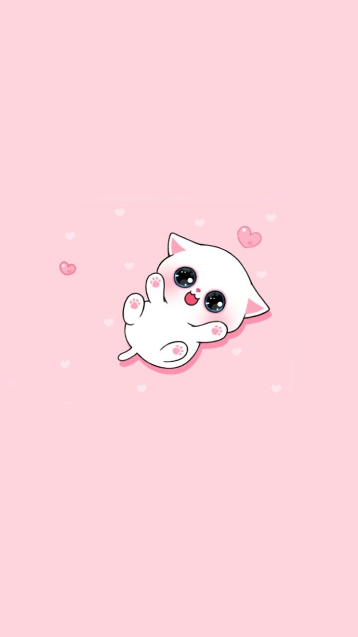 kawaii pink cat