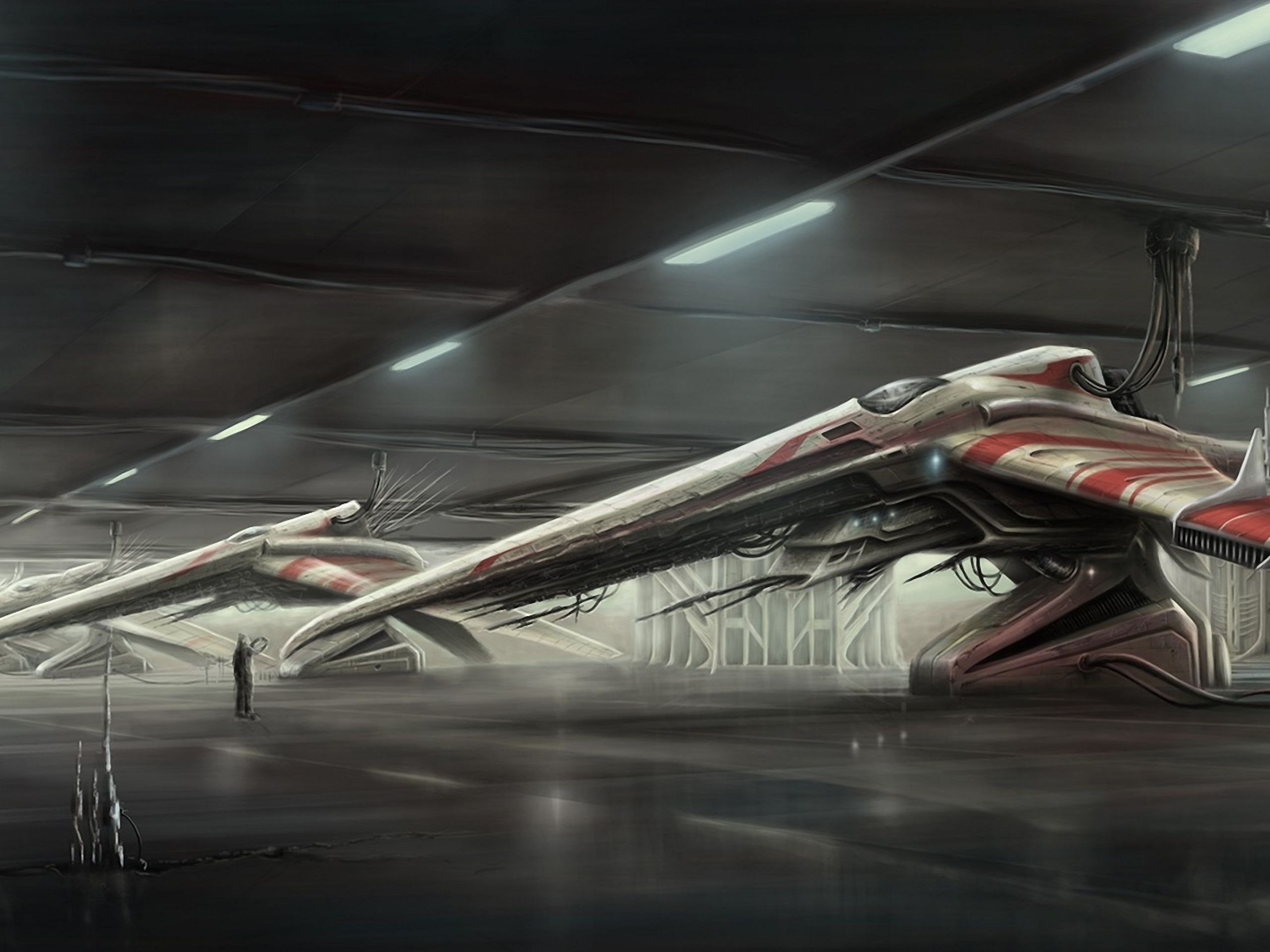 Spaceship science fiction artwork hangar Industry wallpaperx1920