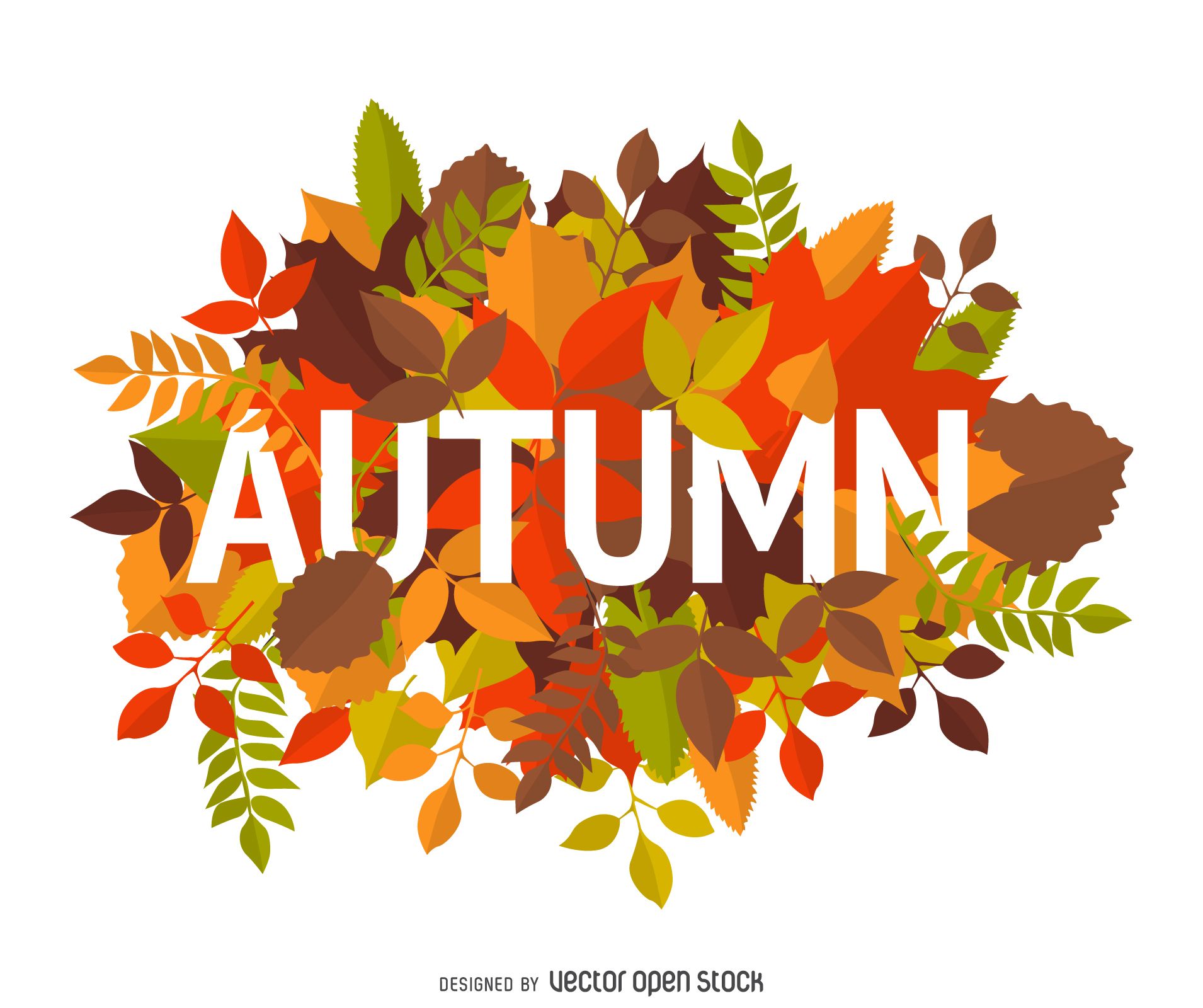 Autumn sign with leaves Vector. Autumn illustration, Fall signs, Fall design