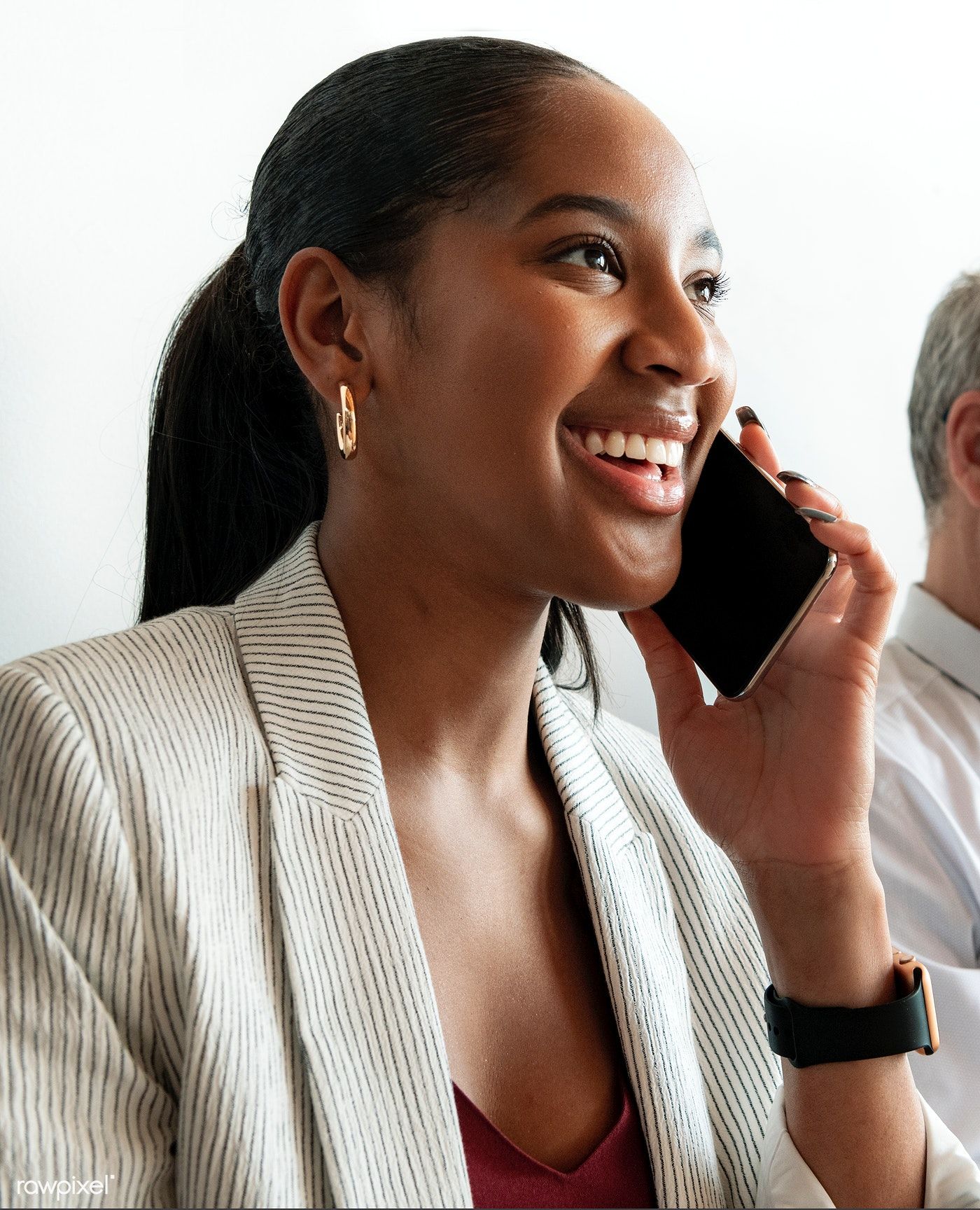 Download premium image of Business woman talking on a phone 1217946. Business photohoot, Business women, Women talk