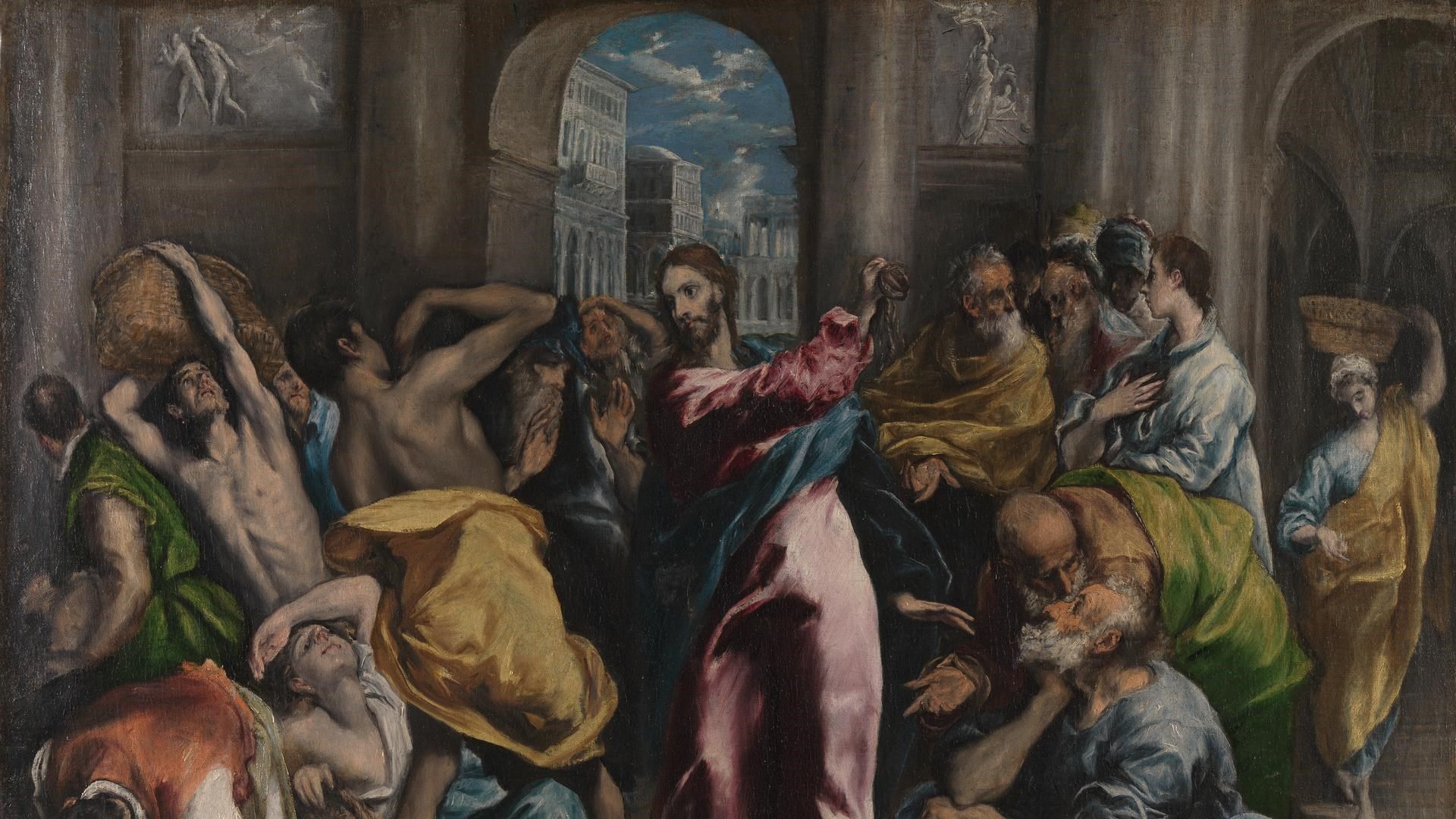 El Greco. Christ driving the Traders from the Temple. NG1457. National Gallery, London