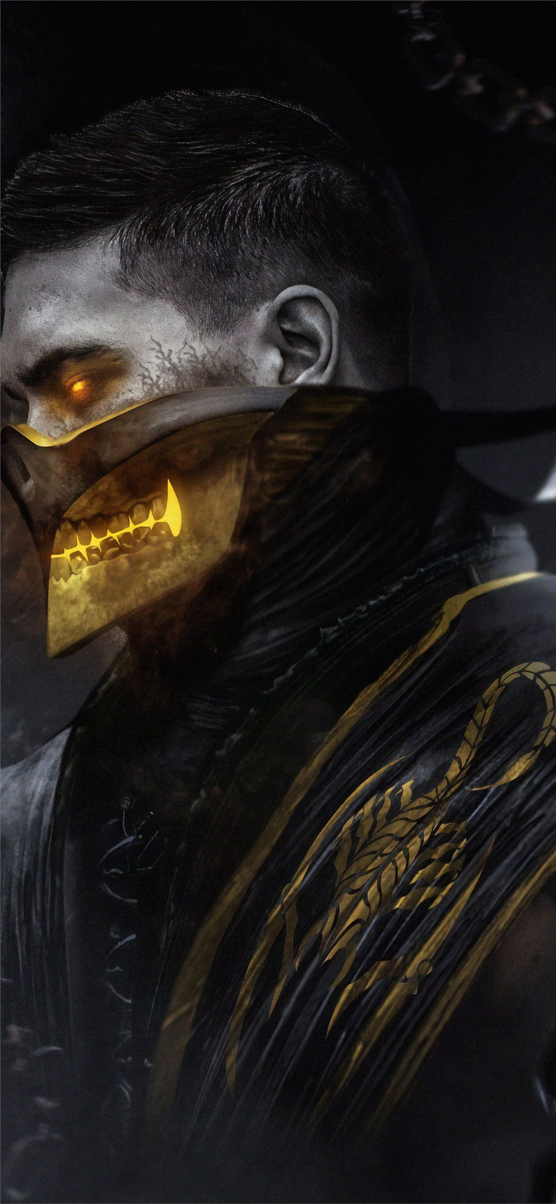 scorpion mortal kombat art iPhone X Wallpaper Free Download