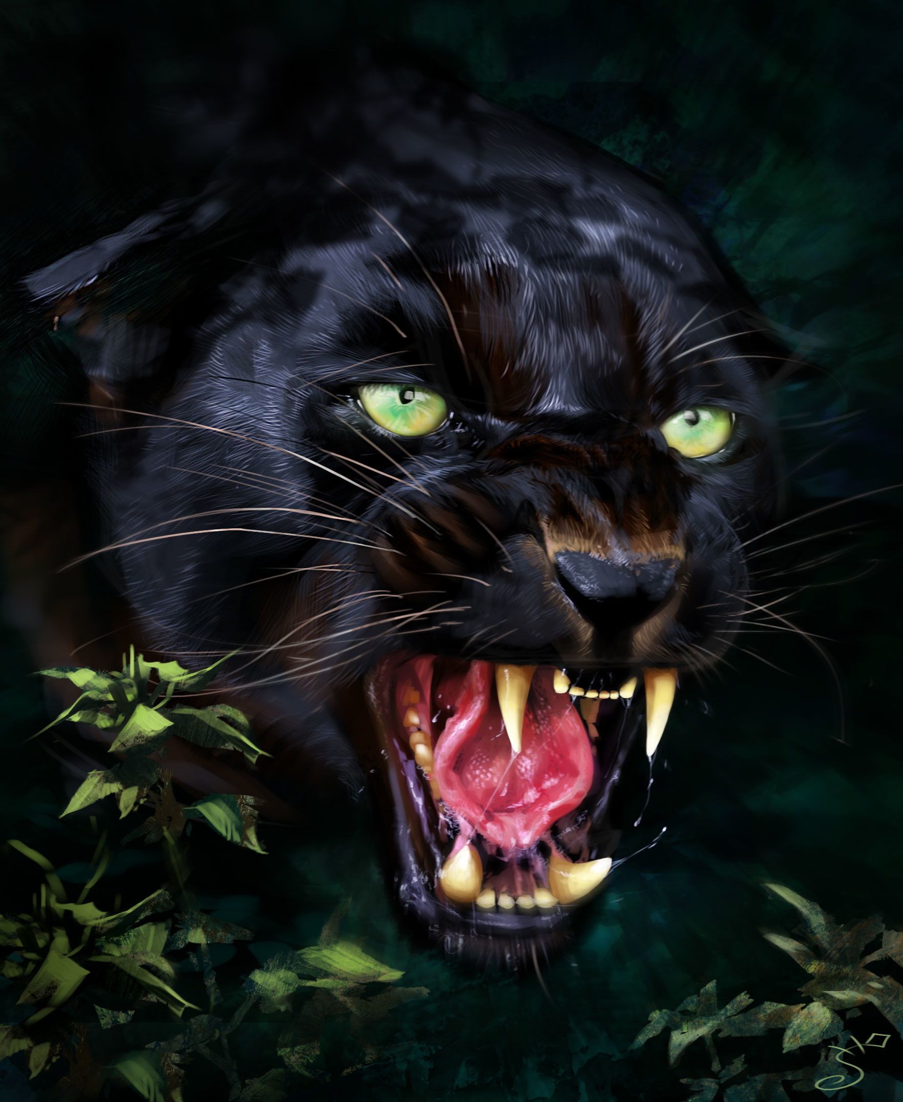 Big Cats, Vera Velichko. Jungle animals picture, Black panther cat, Jaguar animal