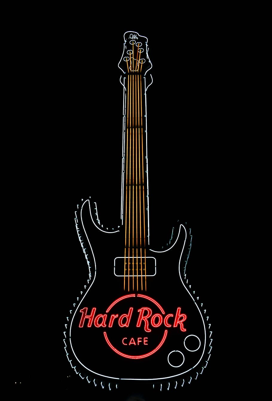 Black And Red Electric Guitar Hard Rock Cafe Signage, Rock Cafe Wallpaper iPhone Wallpaper & Background Download