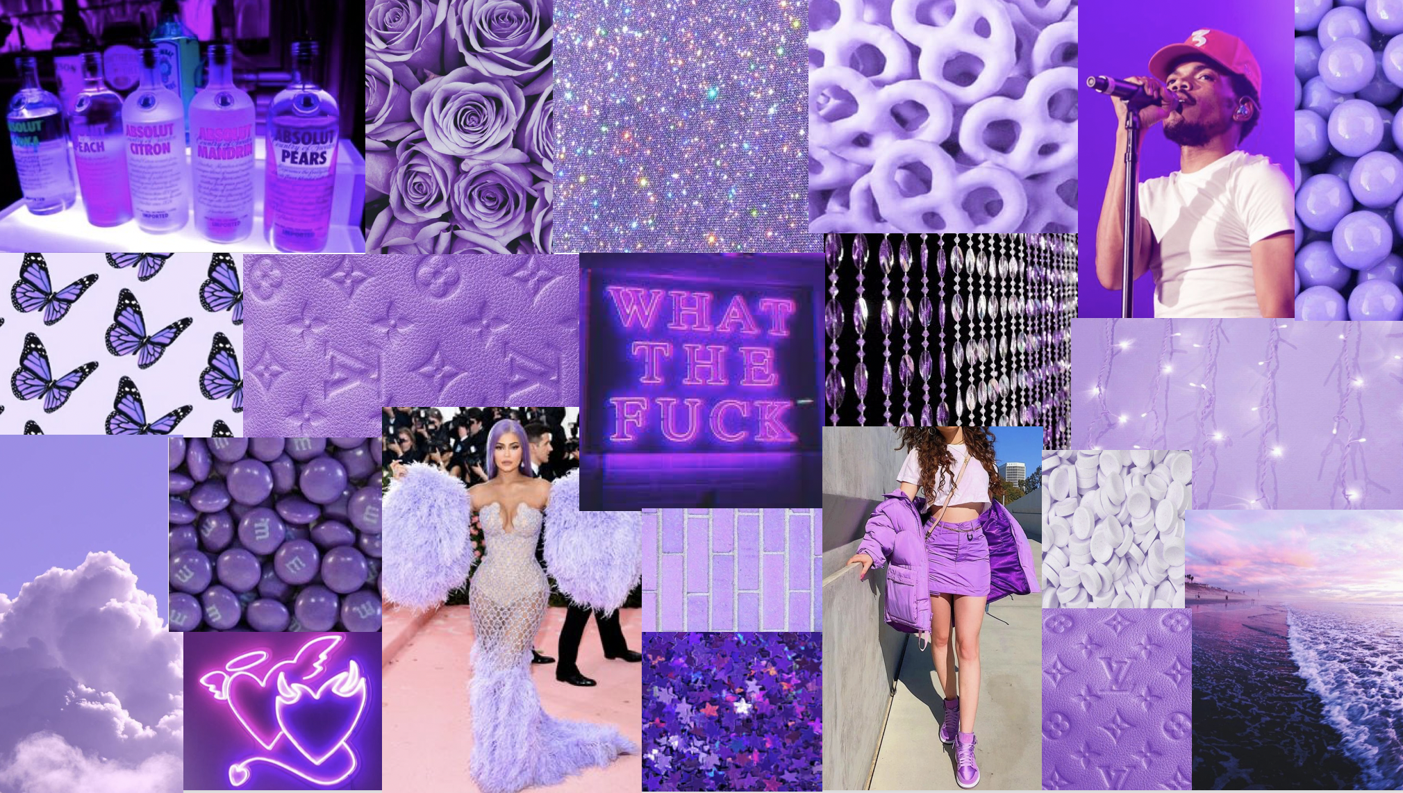 30+ Purple Aesthetic Collage Wallpaper Laptop Hd PNG