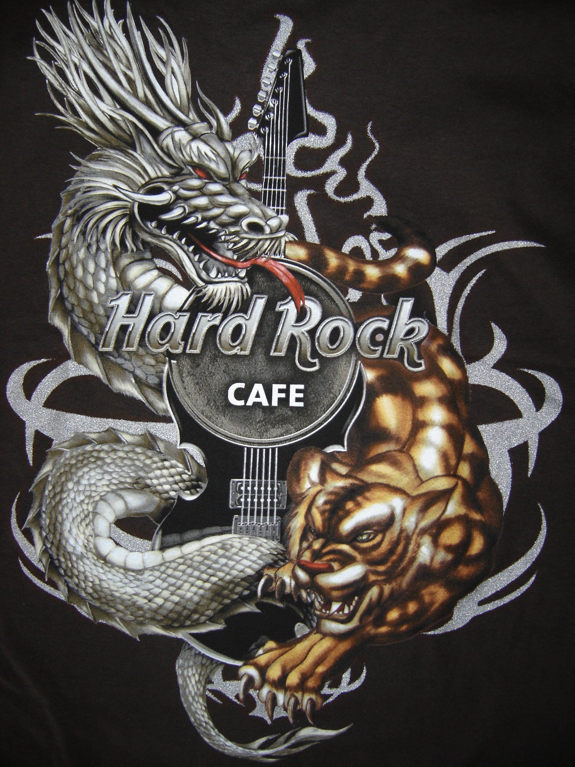 Hard Rock Sign Heavy Metal Poster Music Guitar Wallpaper Shirt Hard Rock Cafe Dragon HD Wallpaper