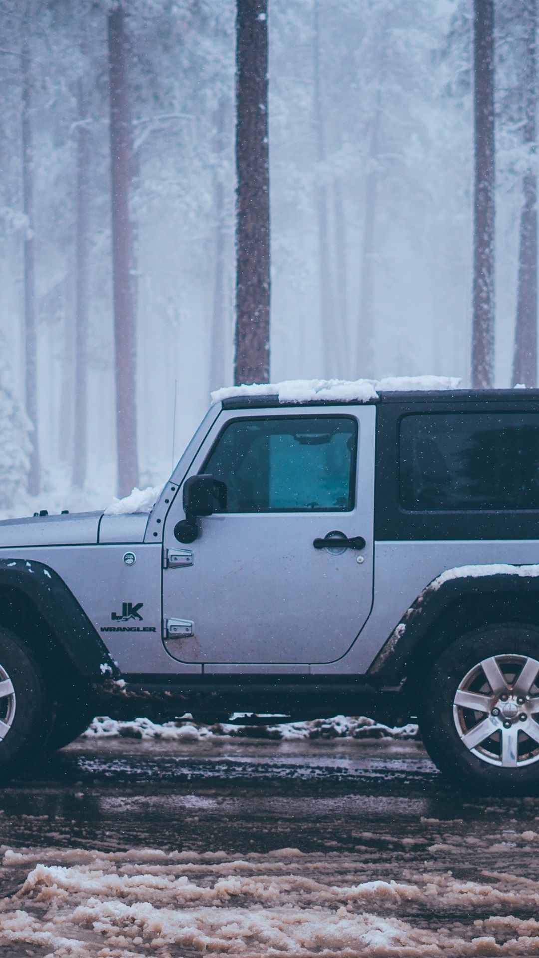 Jeep JK Wrangler Car Side View, Snow, Winter 1080x1920 IPhone 8 7 6 6S Plus Wallpaper, Background, Picture, Image