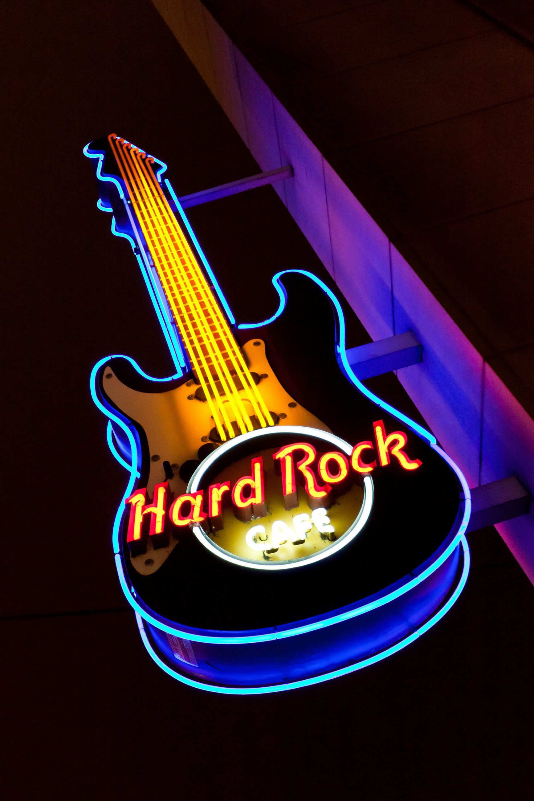Hard Rock Cafe Cologne outside. I've been to the Köln one a few times. A friend's sister works there. Hard rock, Hard rock cafe, Neon signs