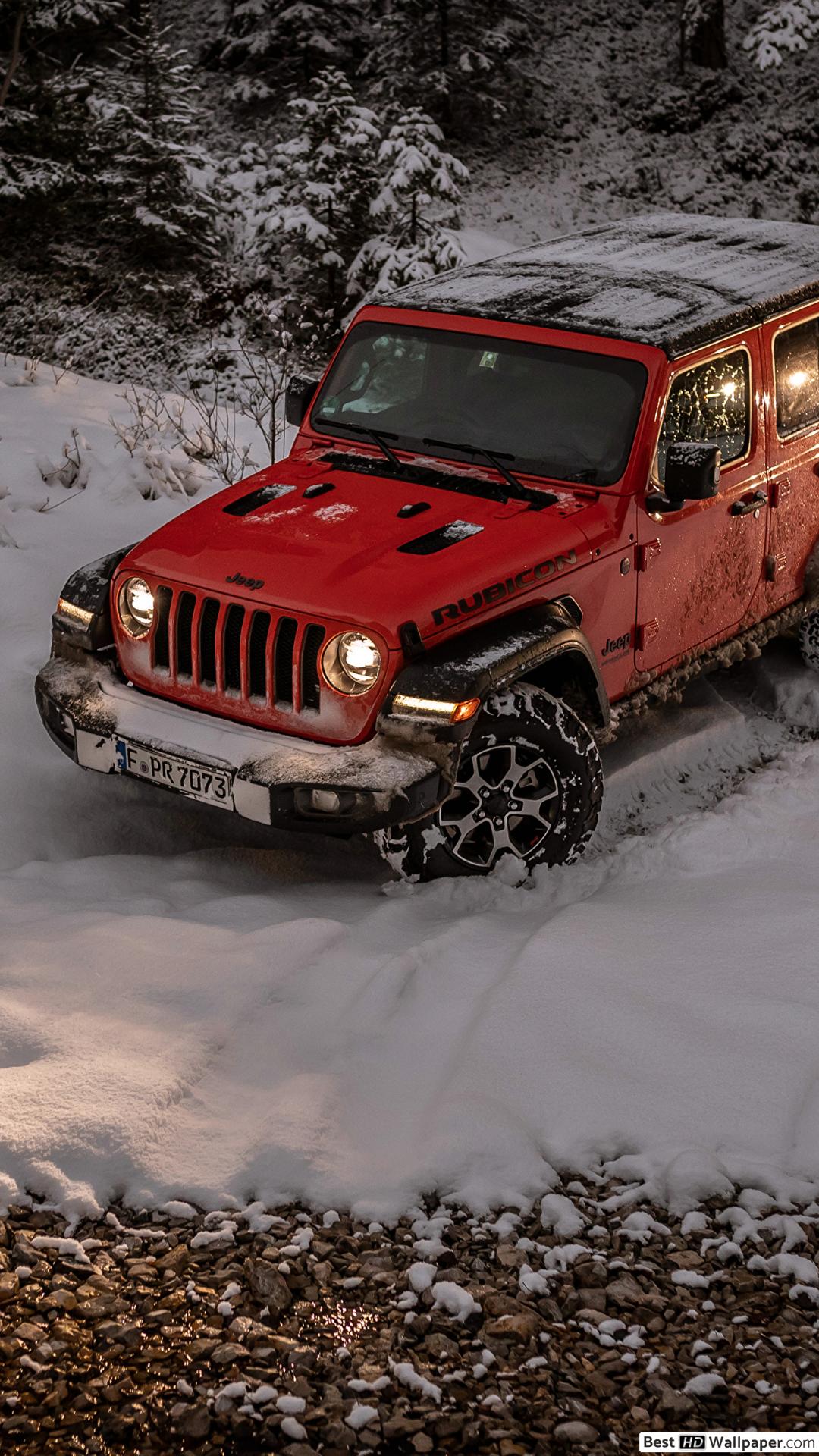 Wrangler Unlimited Rubicon red jeep HD wallpaper download