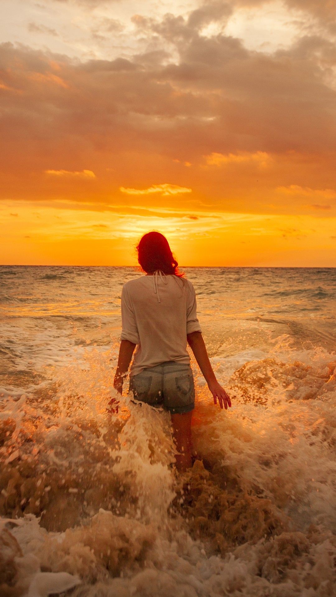 Girl Sea Sunset IPhone 6 6 Plus And IPhone 5 4 Wallpaper