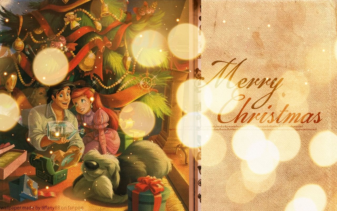Ariel, Christmas, And Disney Image Christmas Disney Princess Wallpaper & Background Download