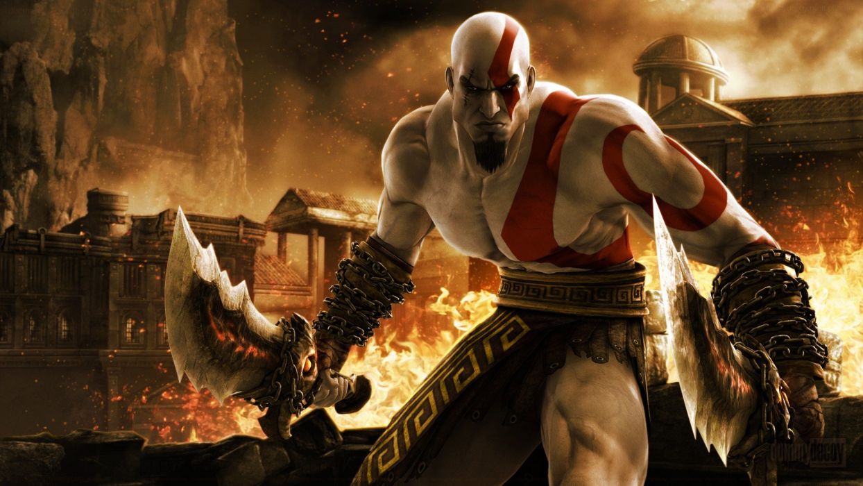 Sparta rage God of War Kratos wallpaperx1080