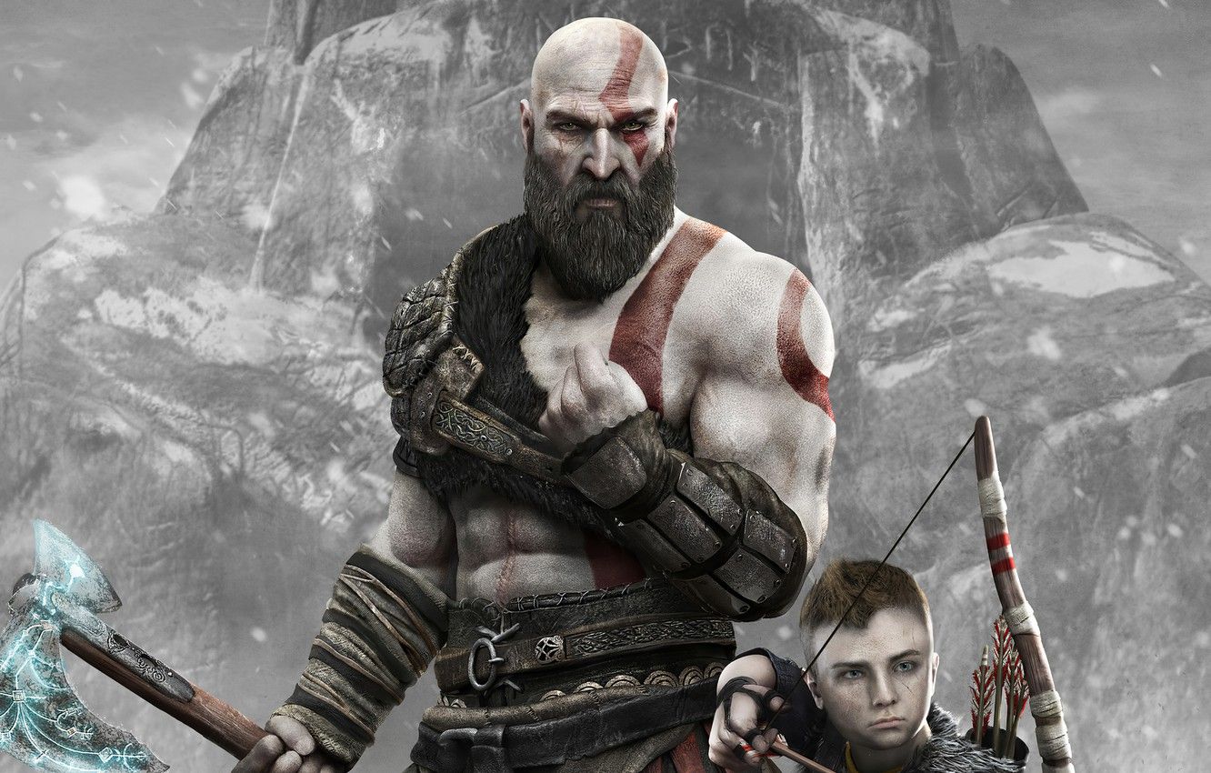 Wallpaper man, boy, Kratos, God of War - for desktop, section игры