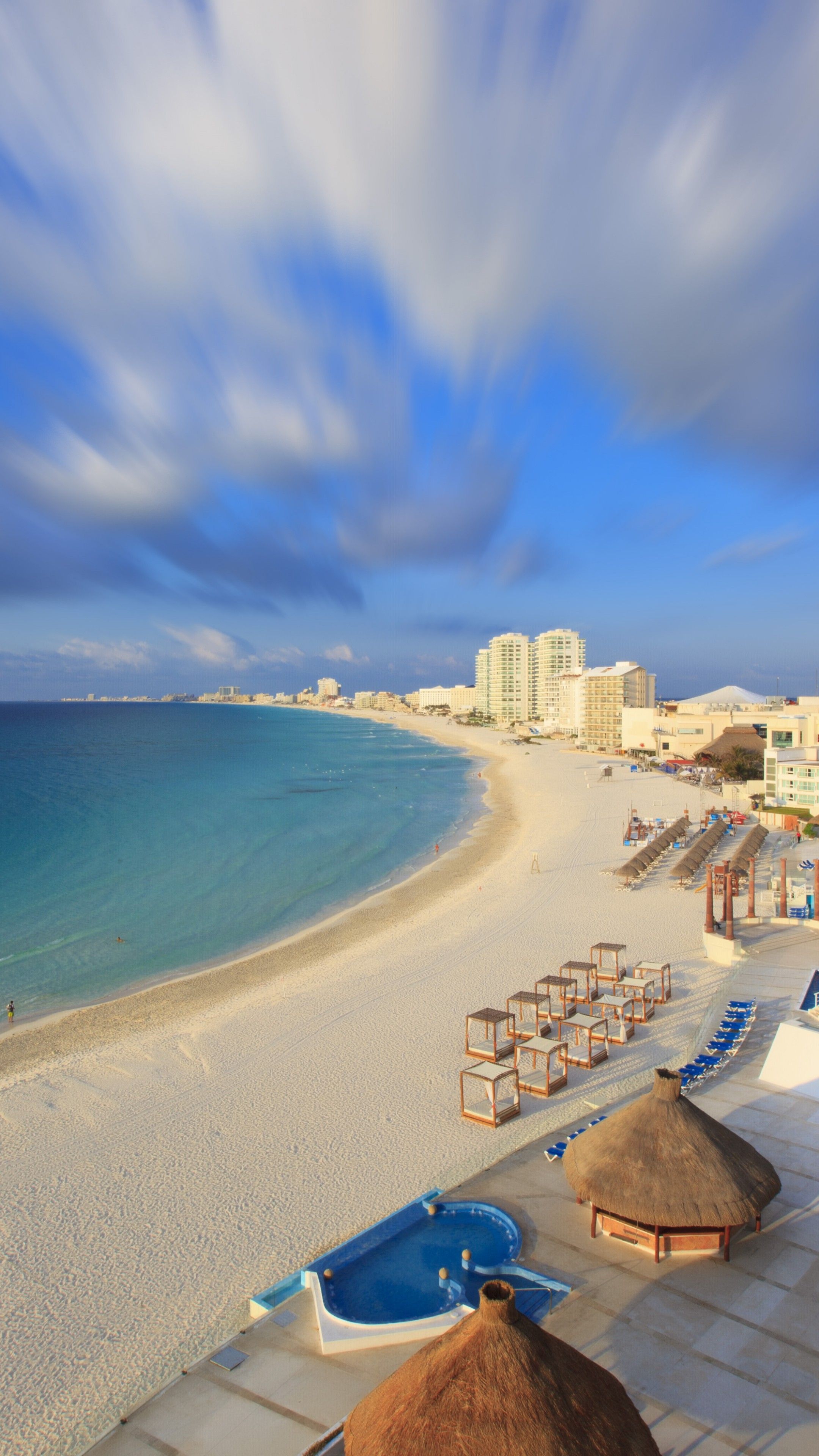 Wallpaper Cancun, Mexico, Best beaches of tourism, travel, resort, vacation, sea, ocean, beach, sky, Travel