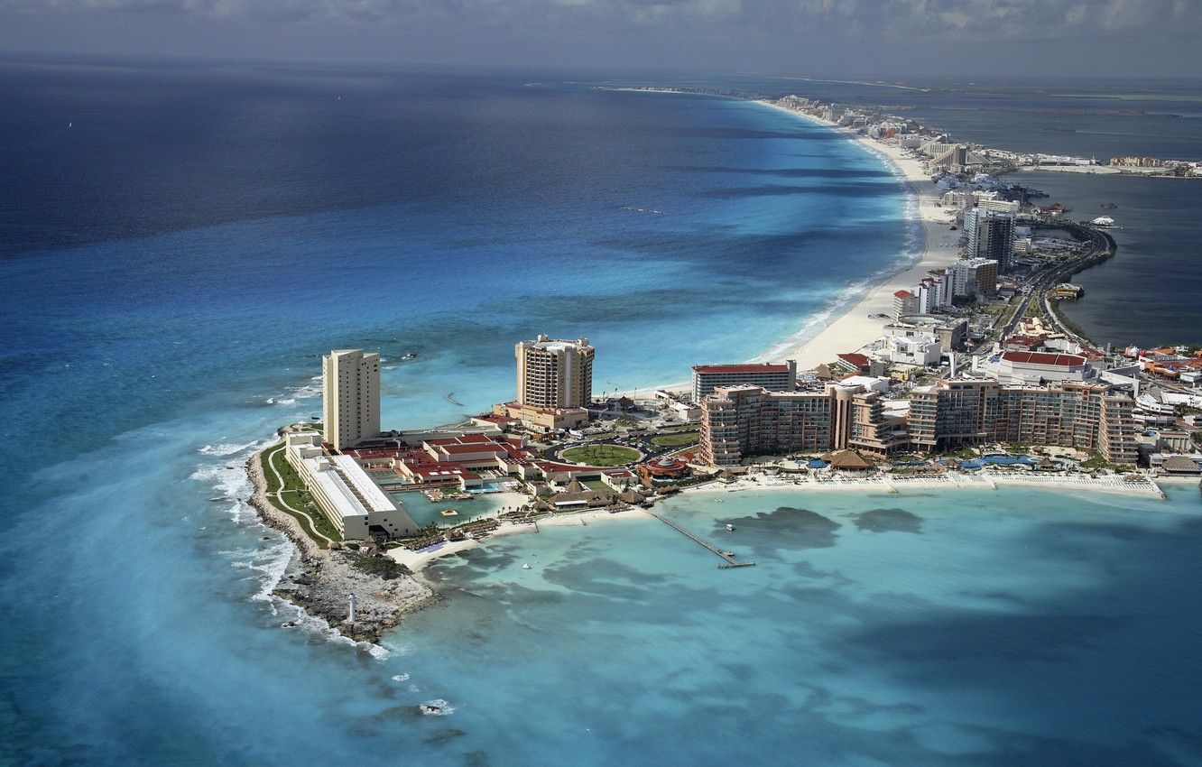 Wallpaper beach, the sky, water, the ocean, home, Mexico, Mexico, Cancun image for desktop, section город